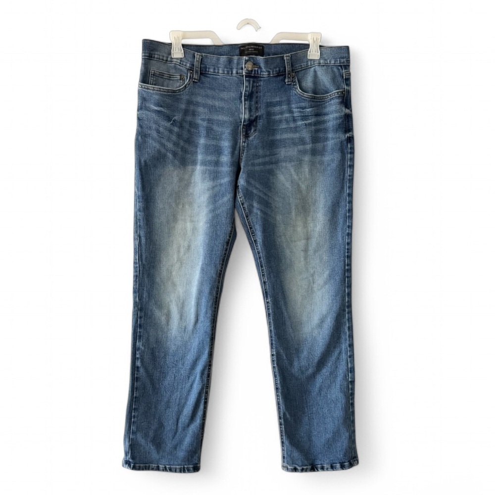 No Boundaries Men's Straight Leg Jeans Size 38x32 Medium Wash Blue Denim